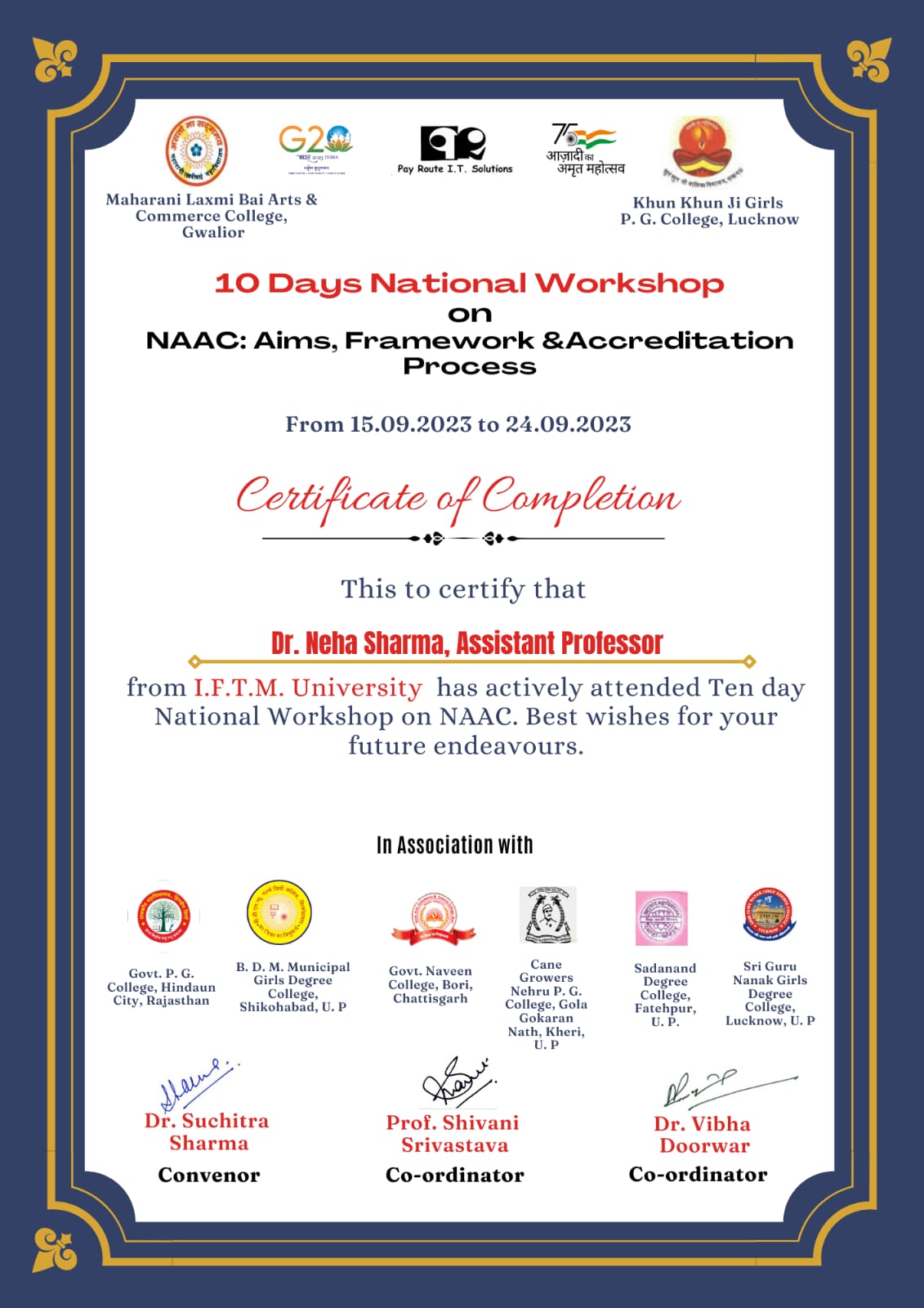 Certificate of Completion