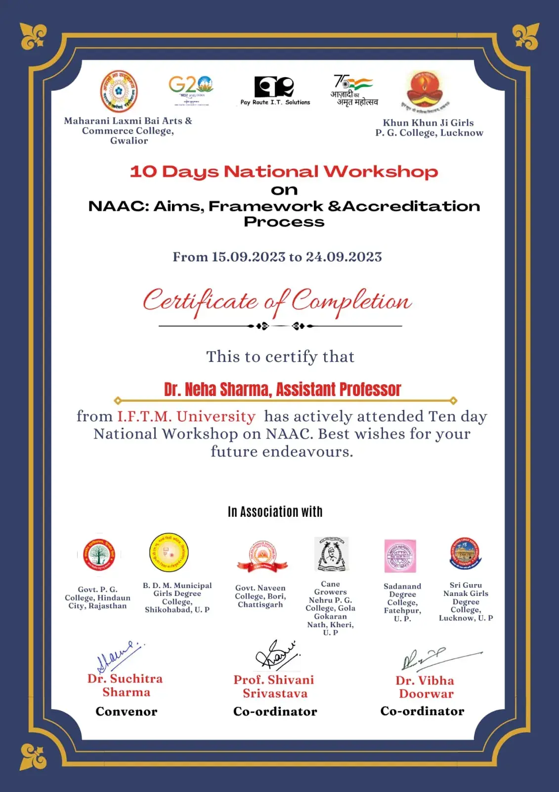 Certificate of Completion